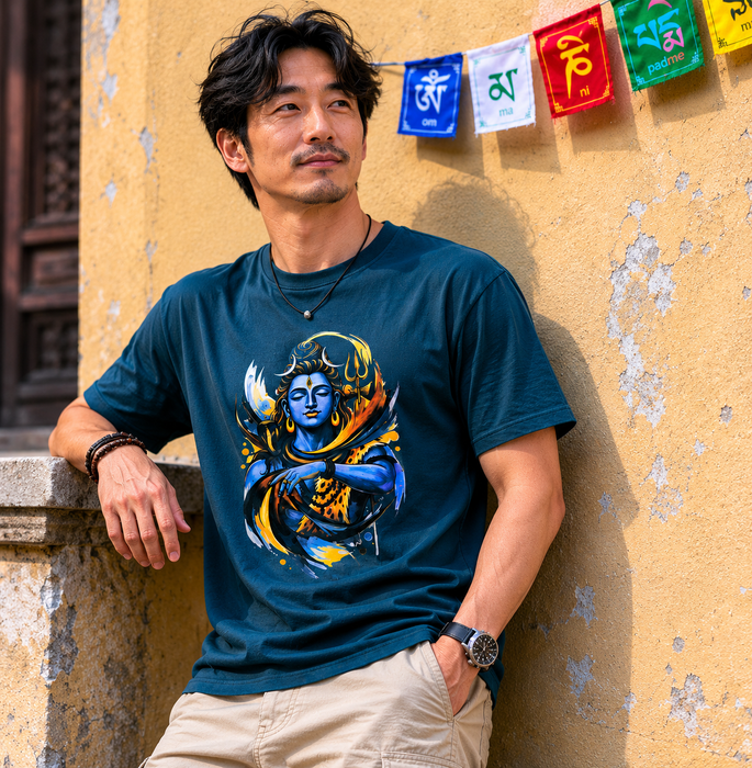 T-shirt Uomo con Shiva – Cotone Morbido, Design Induista