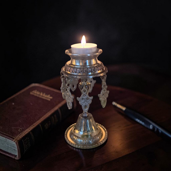 Brass Candle Holder – Tibetan Ritual Offering
