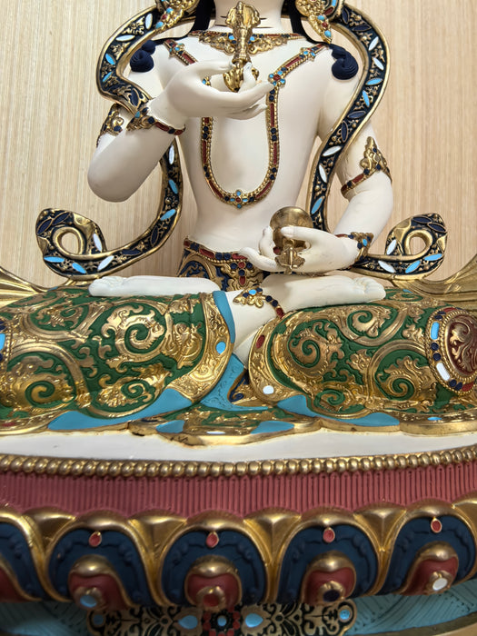 Vajrasattva in bronzo dipinto a mano