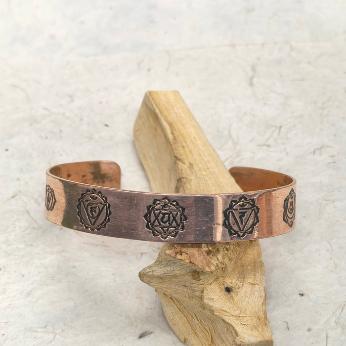 Bracciale di Rame con i 7 Chakra — Versione Classica piccolo