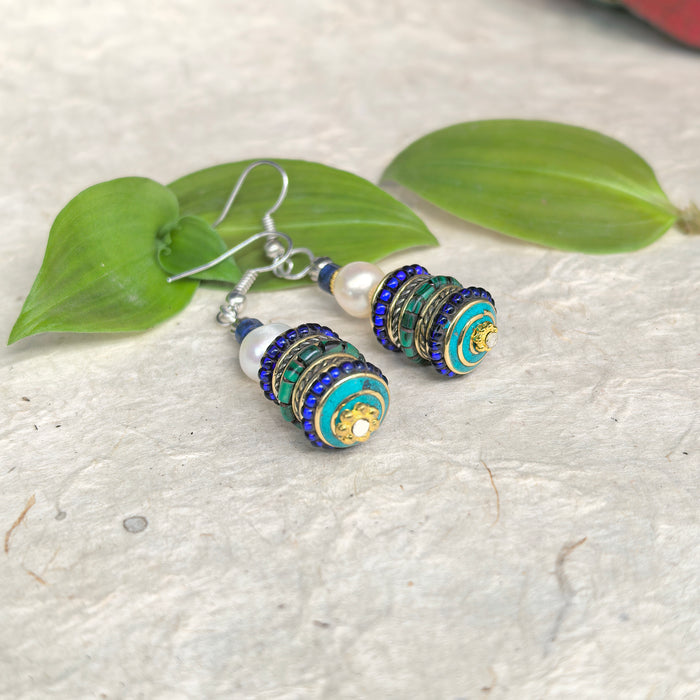 Tibetan Mother of Pearl Earrings
