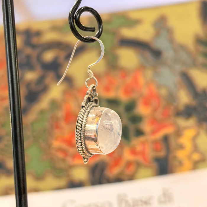 Handmade Iridescent Moonstone Earrings -