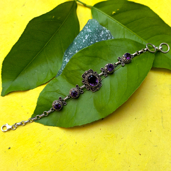 Braccialetto in argento con Amithista