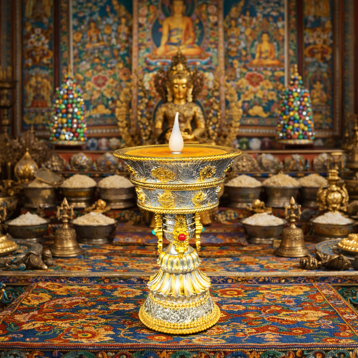 Electric Tibetan Lamp for Light Offerings – Traditional Butter Lamp