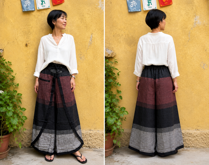 Pantalone Gonna in cotone con coulisse regolabile