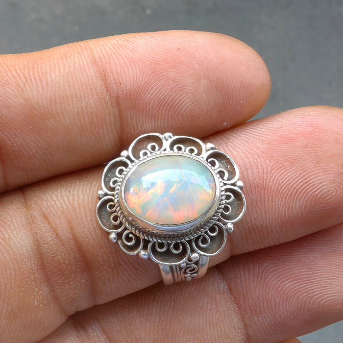 Anello Opale Bianco