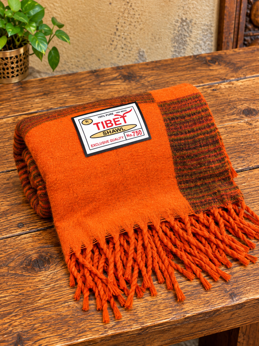 Coperta Yoga e Meditazione in Lana di Yak Arancione