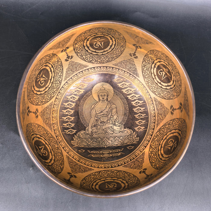 Tibetan Singing Bowl with Shakyamuni Buddha