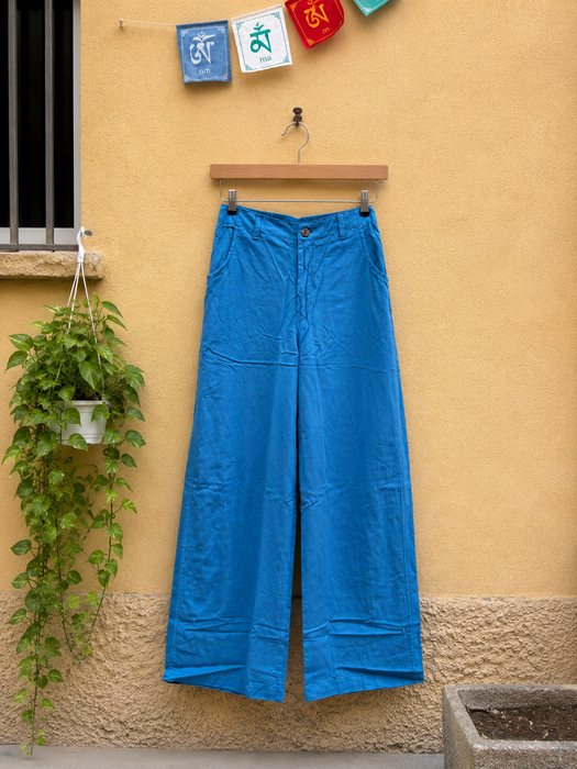 Pantalone chiusura bottone e cerniera frontale, elastico vita