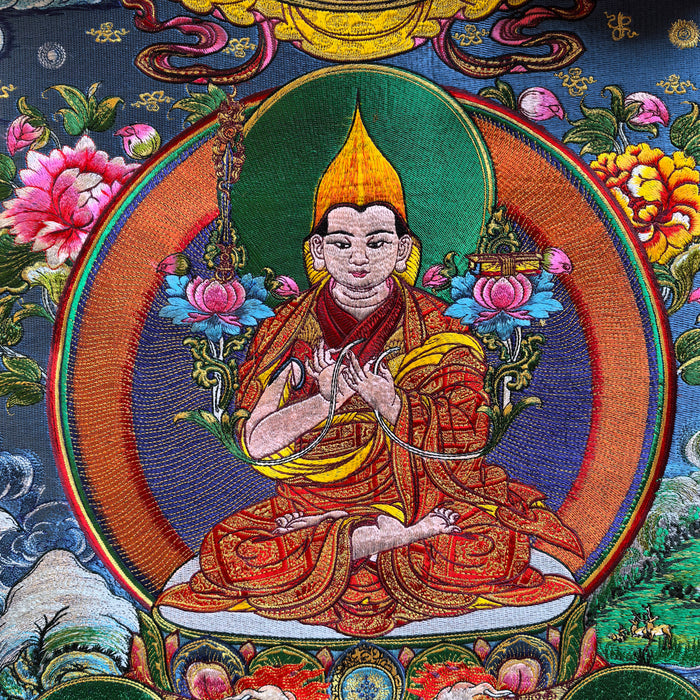 Lama Tsongkapa in seta Tessuta a mano