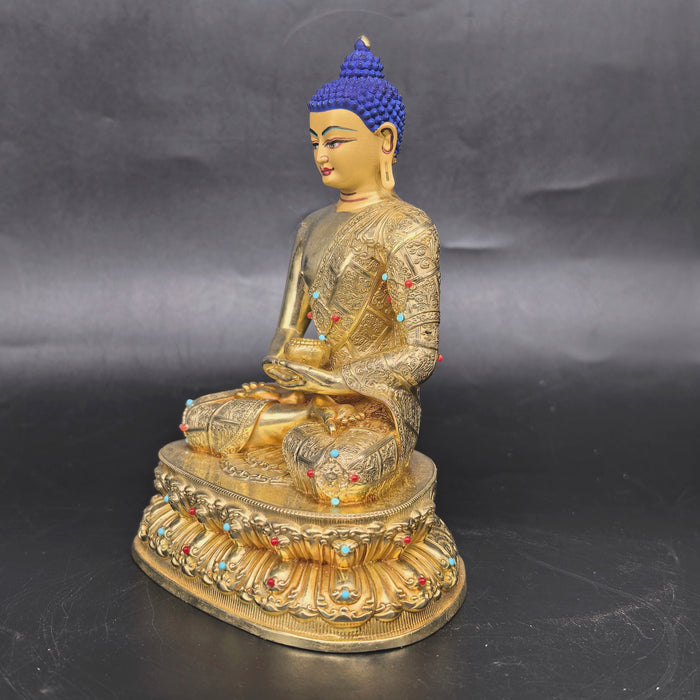 Buddha Amitabha Tibetana 16 cm – Statua in metallo fatta a mano in Nepal