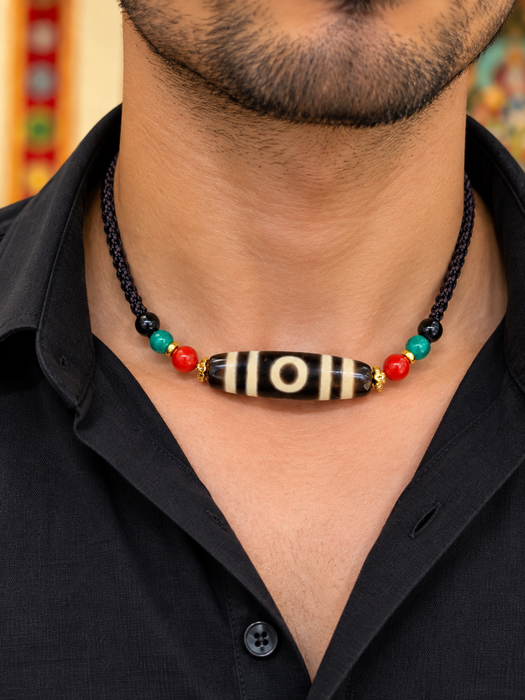 Dzi tibetano a due occhi – Amore e armonia