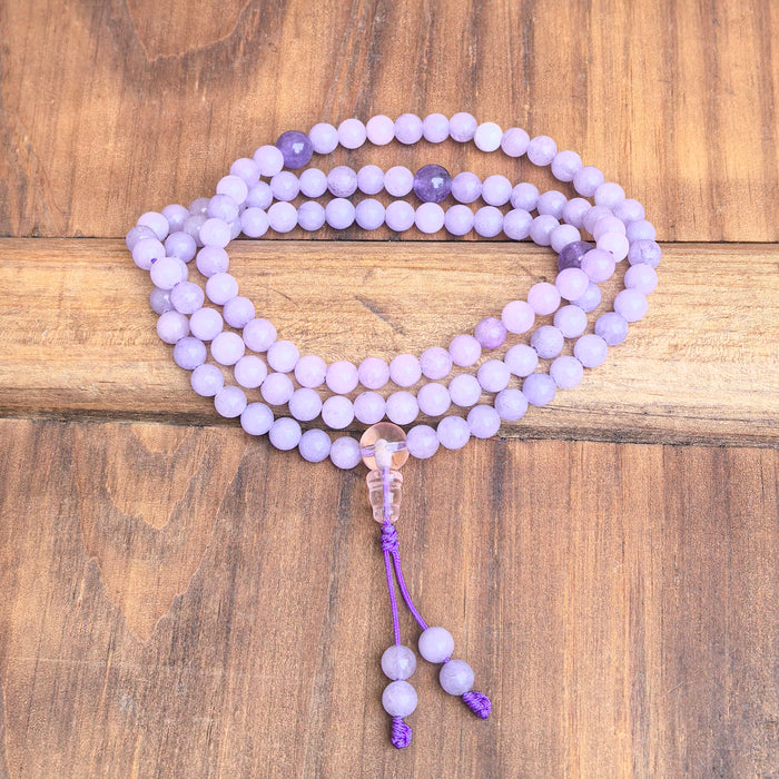 Mala in pietre kunzite 108 grani