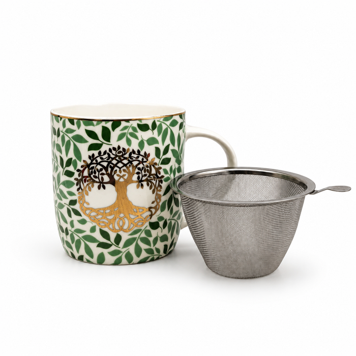 Tazza da Tisana Albero della Vita con Infusore in Acciaio Inox 400 ml