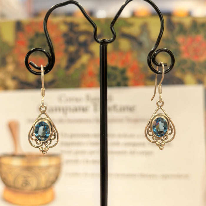 Blue topaz stone earrings