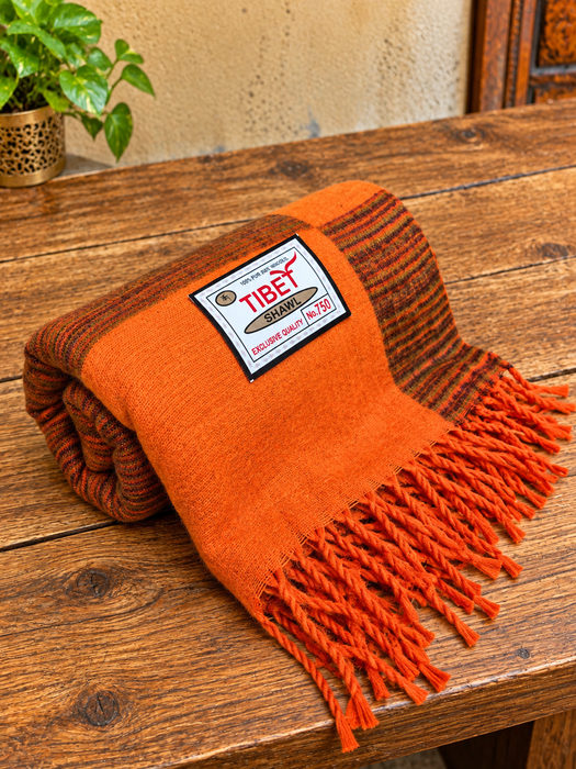 Coperta Yoga e Meditazione in Lana di Yak Arancione