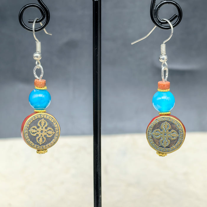 Tibetan Earrings – Double Dorje Symbol
