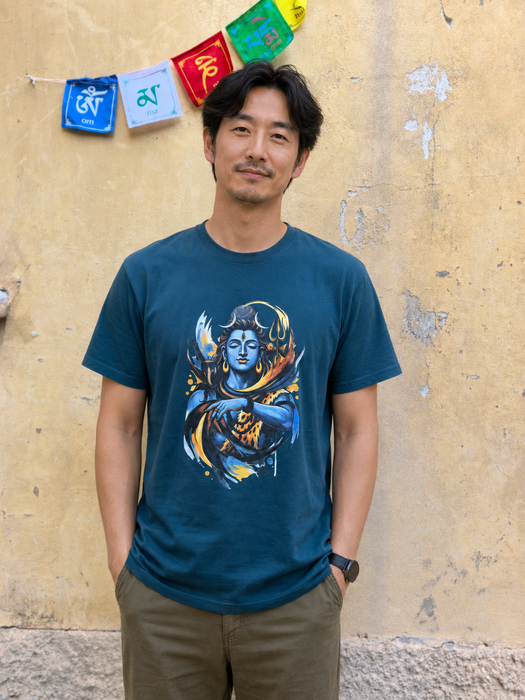 T-shirt Uomo con Shiva – Cotone Morbido, Design Induista