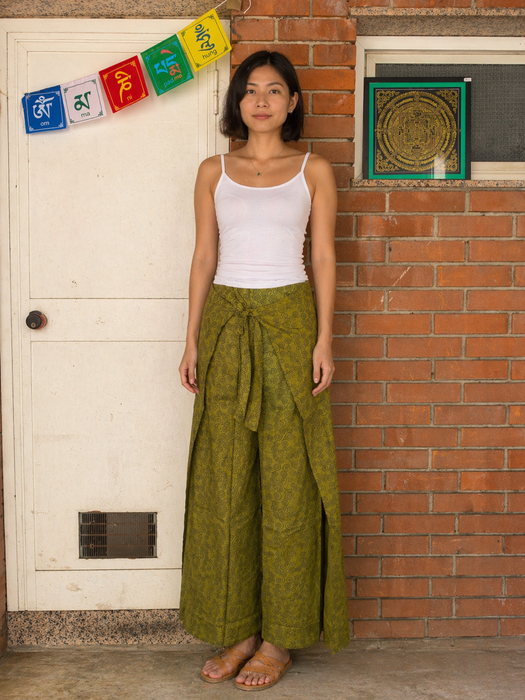 Panta Pareo in Rayon Verde