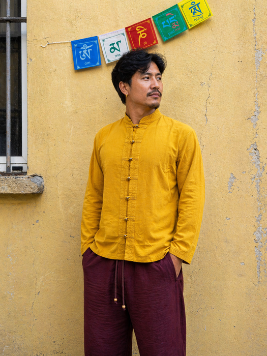 Camicia manica lunga coreana Arancia