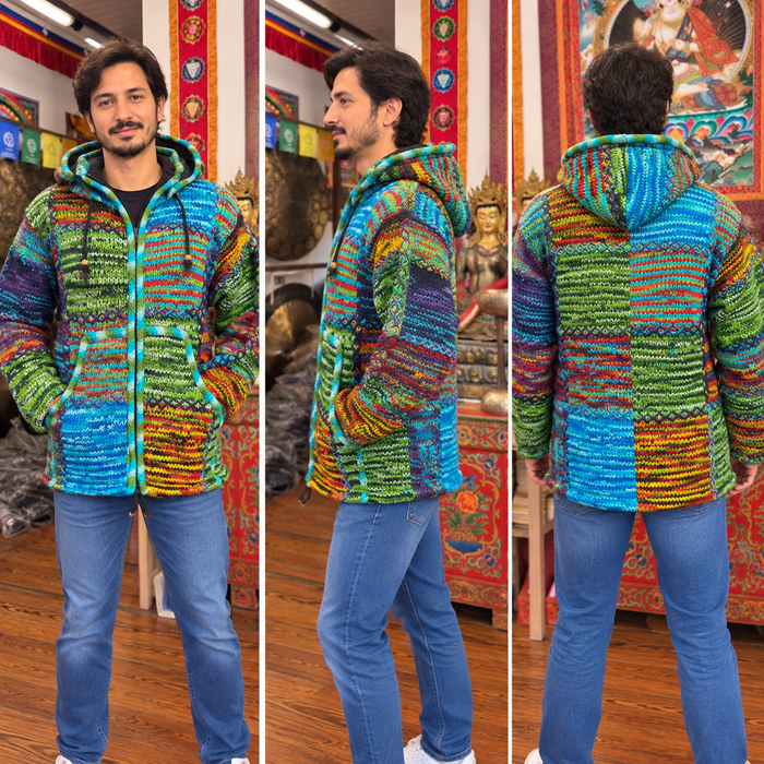 Giubbotto Uomo Multicolore in Lana interno in Pile