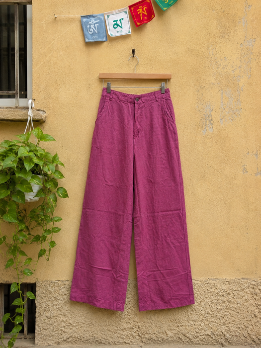 Pantalone chiusura bottone e cerniera frontale, elastico vita