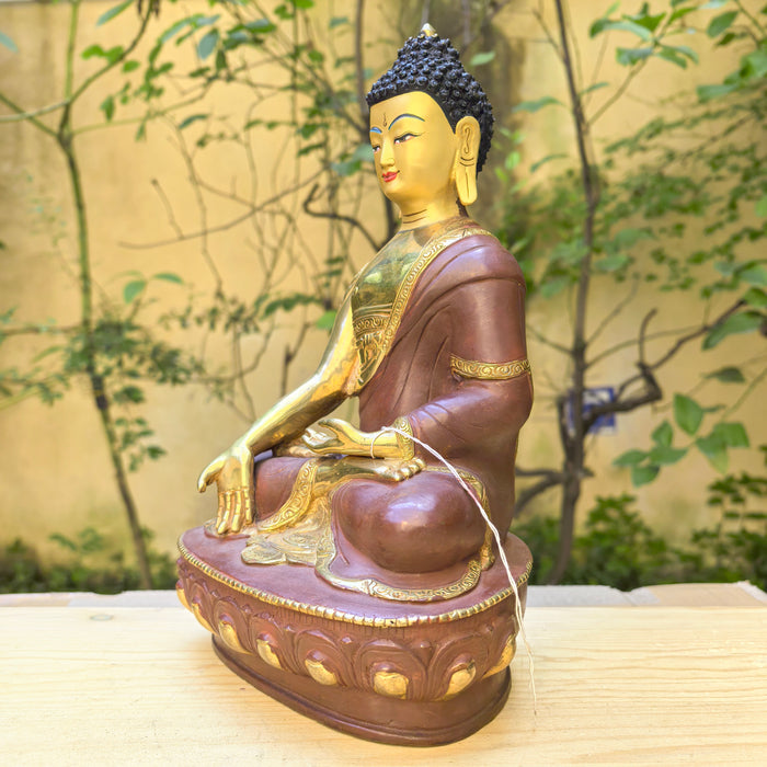 Buddha Ratnasambhava Tibetano – Statua Dorata Fatta a Mano in Nepal