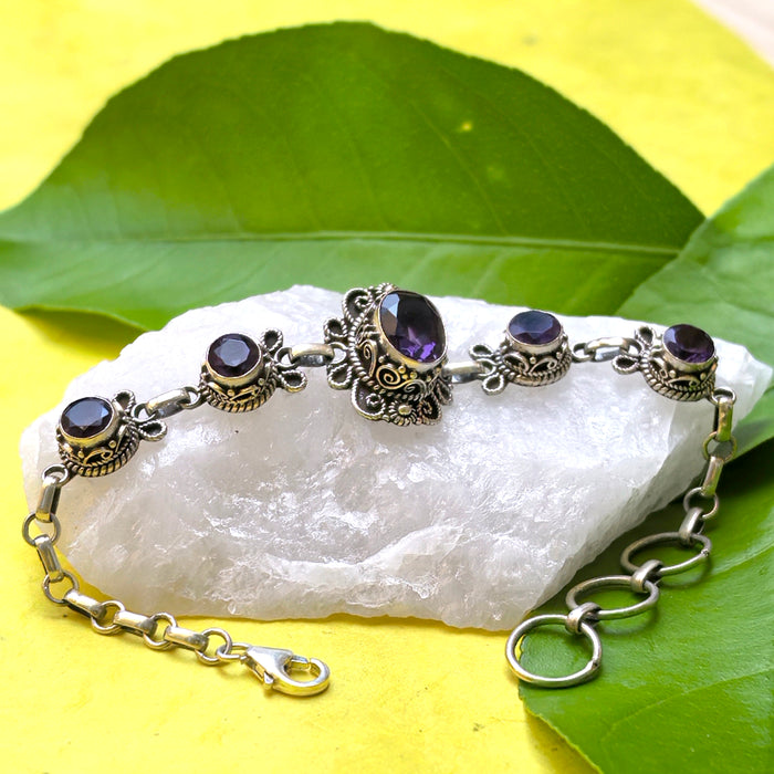 Braccialetto in argento con Amithista