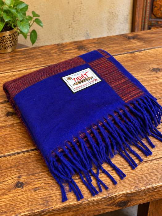 Coperta Yoga e Meditazione in Lana di Yak Blu Royal