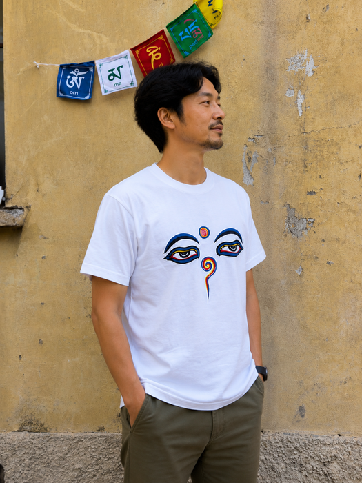 T-shirt Uomo Occhio di Saggezza – Cotone, Simbolo Tibetano | Tibet Shop Milano