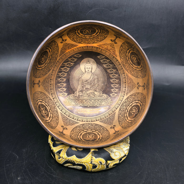 Tibetan Singing Bowl with Shakyamuni Buddha