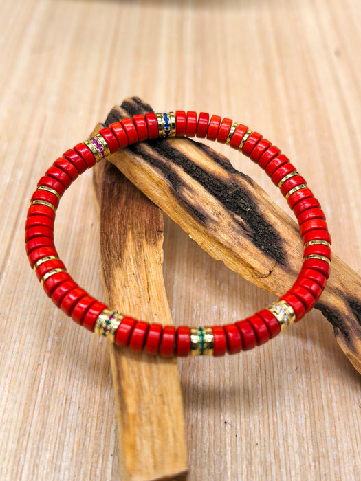 Braccialetto in diaspro rosso naturale