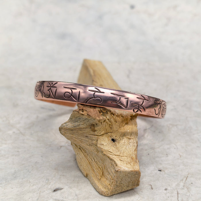 Copper Bracelet with Om Mani Padme Hum Mantra