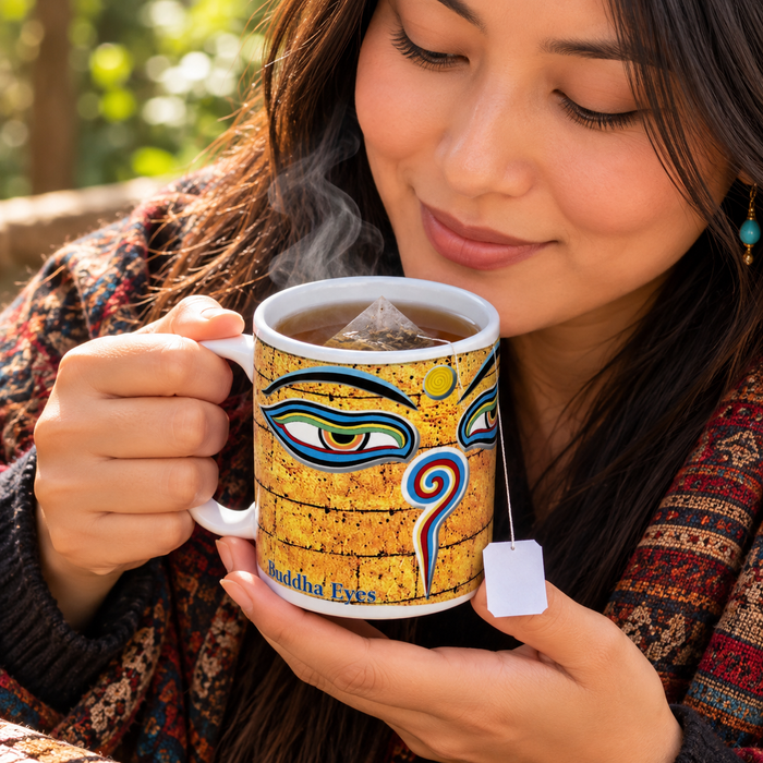 Tazza tibetana Terzo Occhio in ceramica
