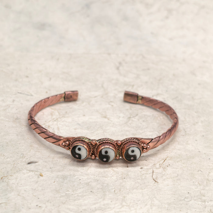Bracciale di Rame con Simboli Yin Yang