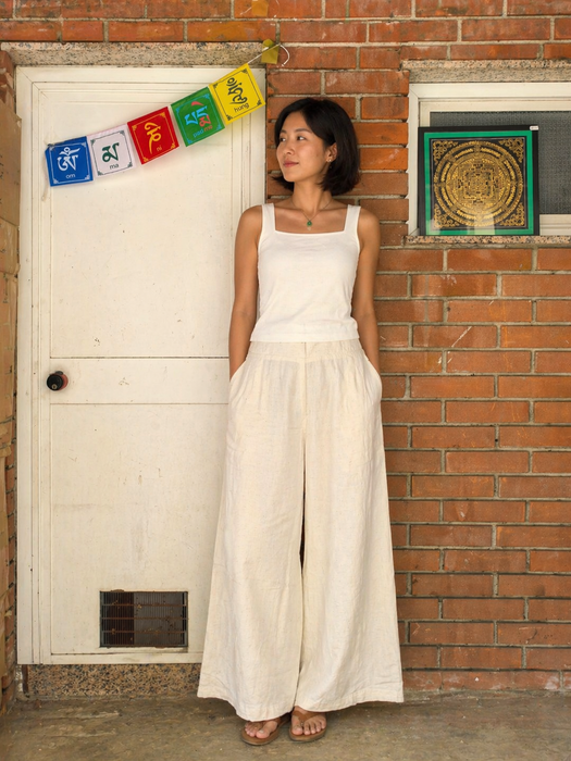 Pantalone in cotone beige