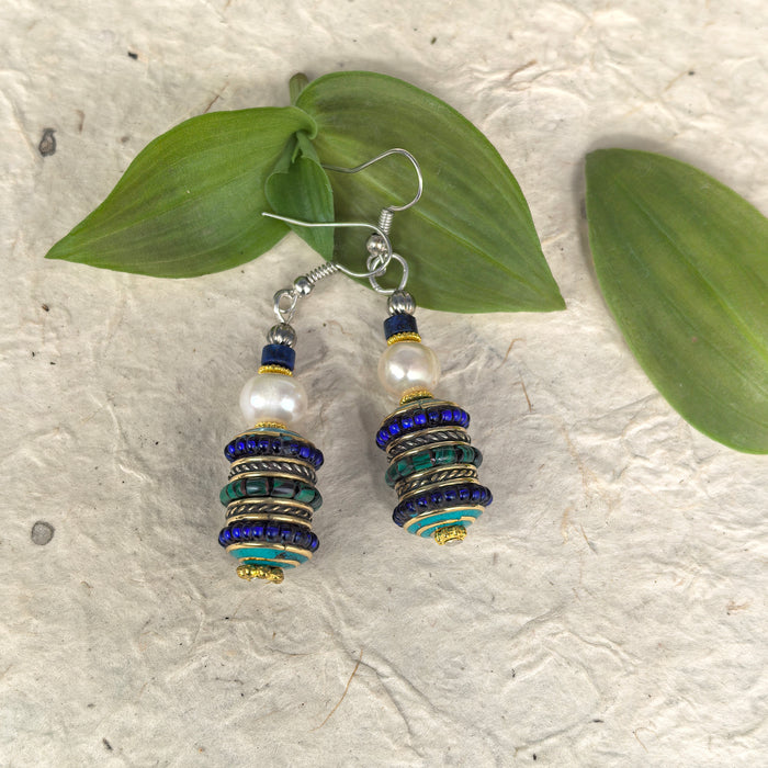 Tibetan Mother of Pearl Earrings