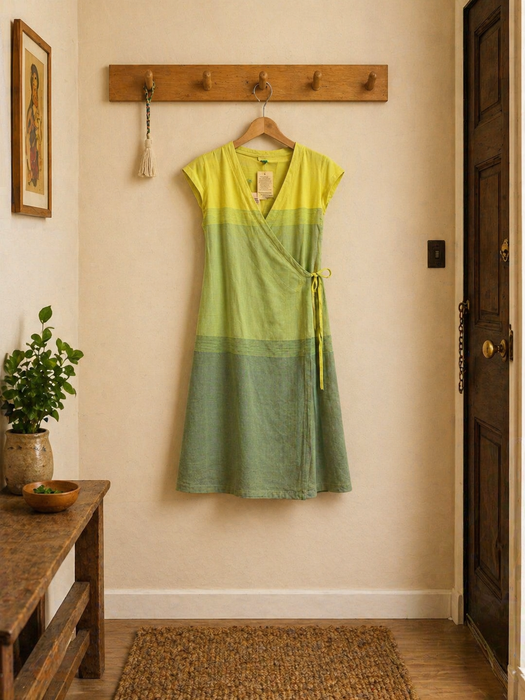 Vestito in cotine avvolgente Kathmandu Hippie  estivo Multicolore