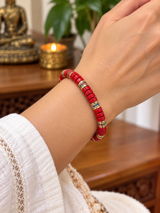 Braccialetto in diaspro rosso naturale
