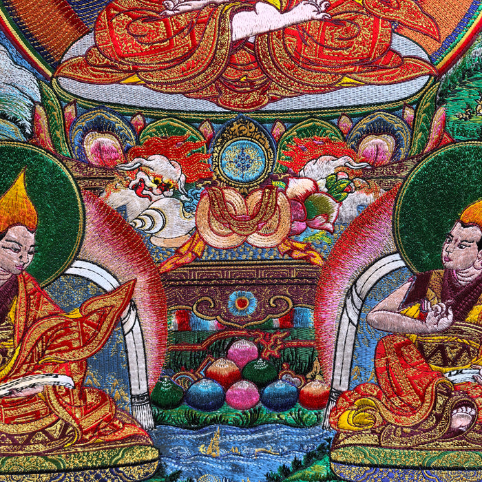Lama Tsongkapa in seta Tessuta a mano