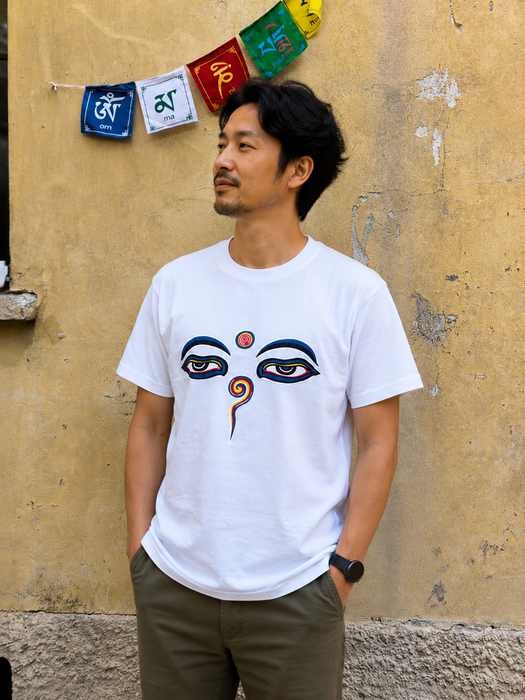 T-shirt Uomo Occhio di Saggezza – Cotone, Simbolo Tibetano | Tibet Shop Milano