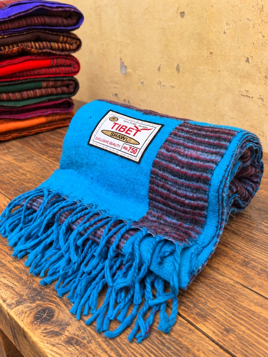 Coperta Yoga e Meditazione in Lana di Yak Azzurro Turchese