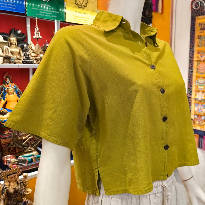 Camicia cropped cotone