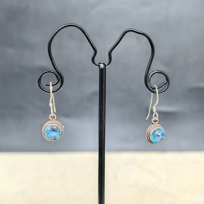 Orecchini in argento con acqua marina