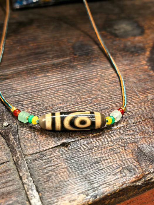 Dzi tibetano a due occhi –amore, armonia, unione ed equilibrio
