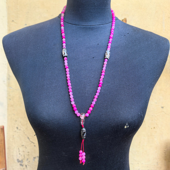 Mala in Agata con Dzi Tibetana