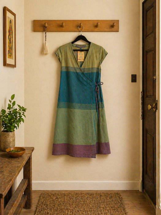 Vestito in cotine avvolgente Kathmandu Hippie  estivo Multicolore