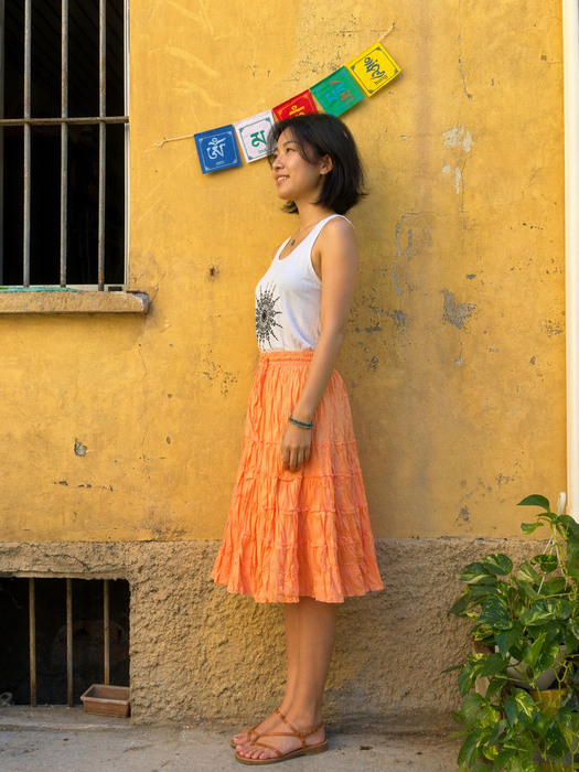 Orange cotton skirt