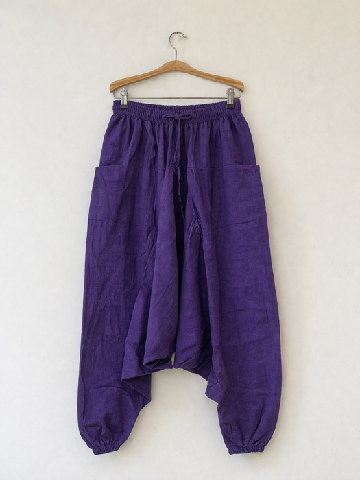 Pantalone cavallo basso in cotone Viola