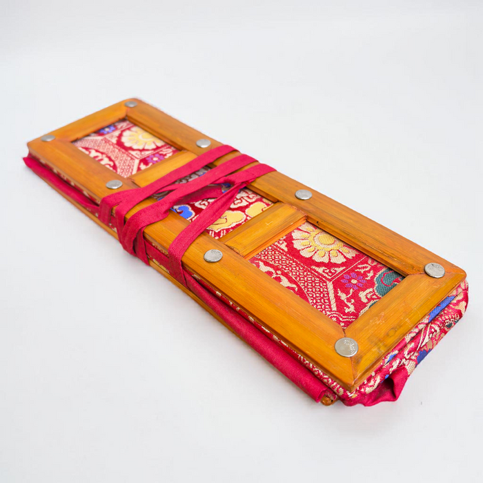 Bamboo and Silk Tibetan Scripture Stand